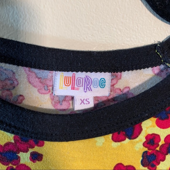 LuLaRoe yellow and red floral baseball tee - Picture 5 of 5